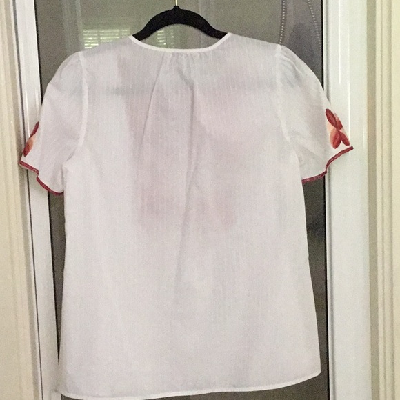 MADEWELL cotton blouse with embroidered flowers. - Picture 4 of 4